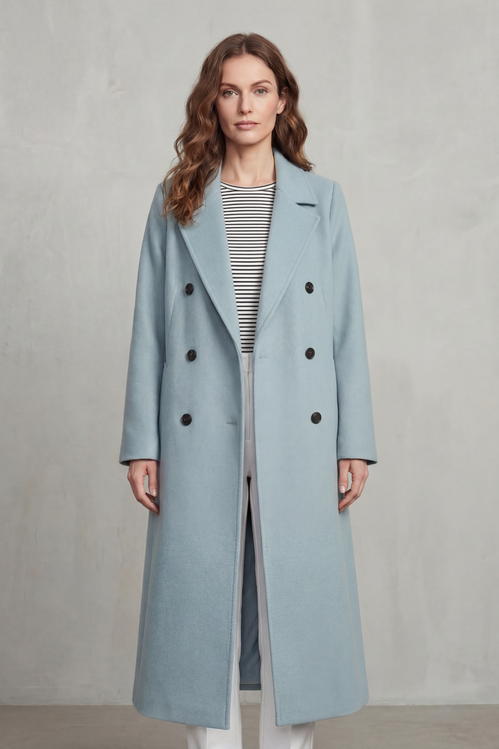 Celestine | Double Breasted Wool Blend Coat in Camel
