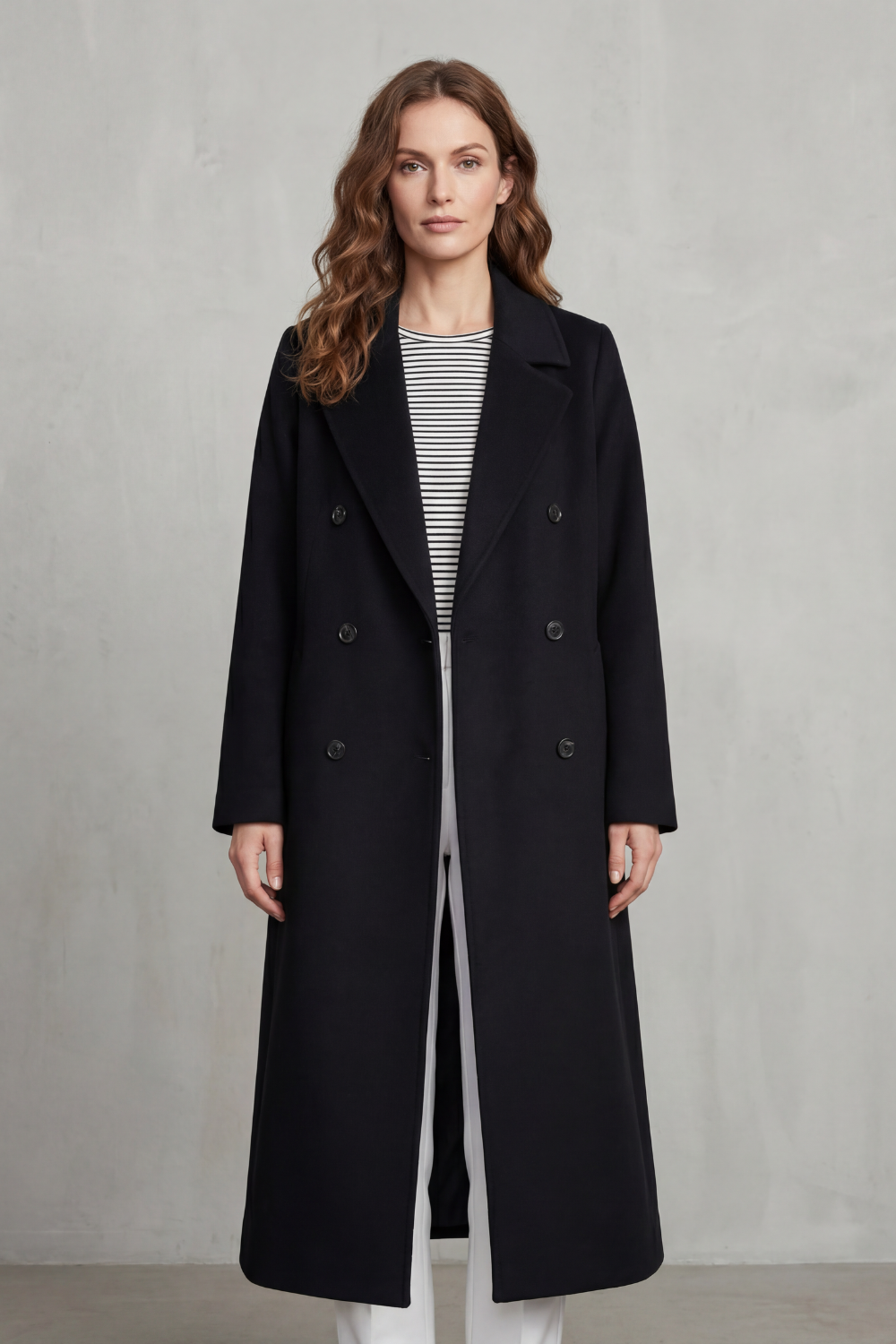 Celestine | Double Breasted Wool Blend Coat in Camel