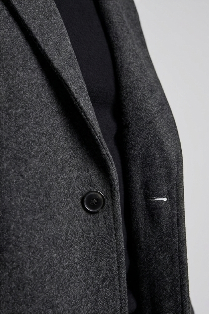 Caspian | Formal Longline Tailored Wool Black Coat