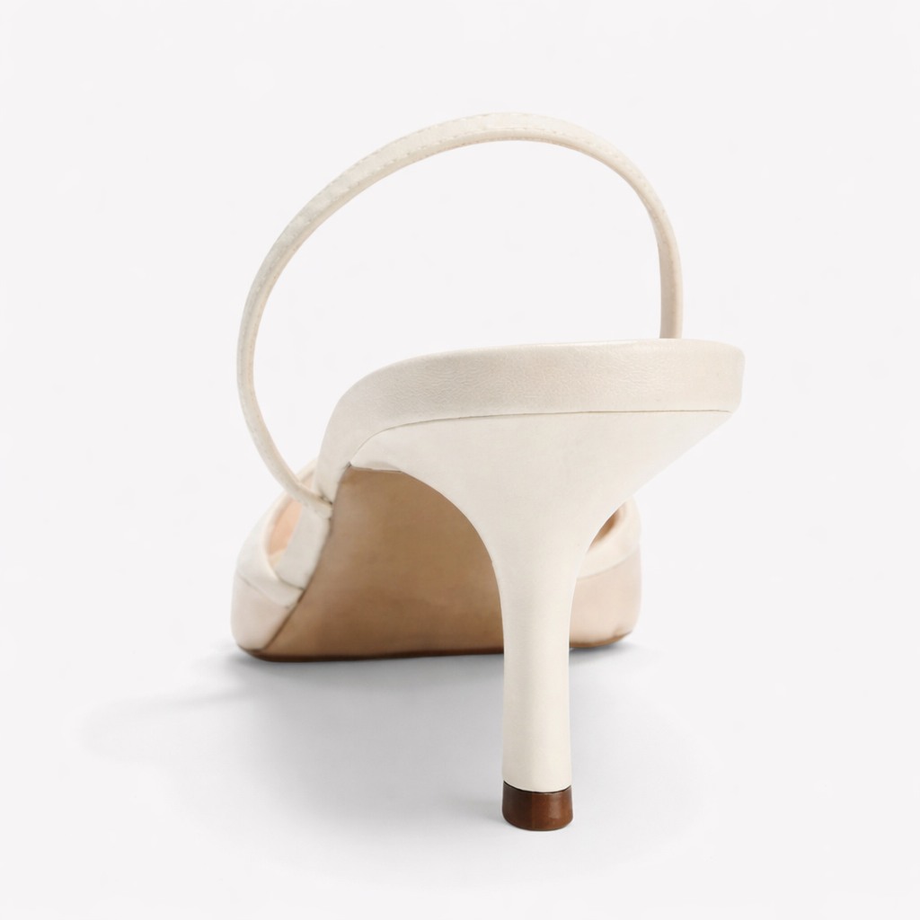 Josephine | Embroidered Mesh Mule Heels Pointed Toe Wedding Guest