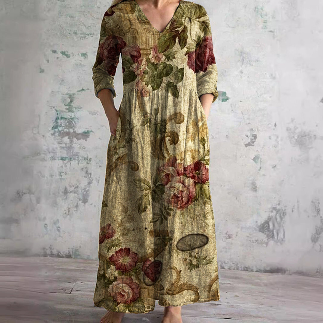 Albane | White Summer Dresses For Women V-Neck Floral Day Dress