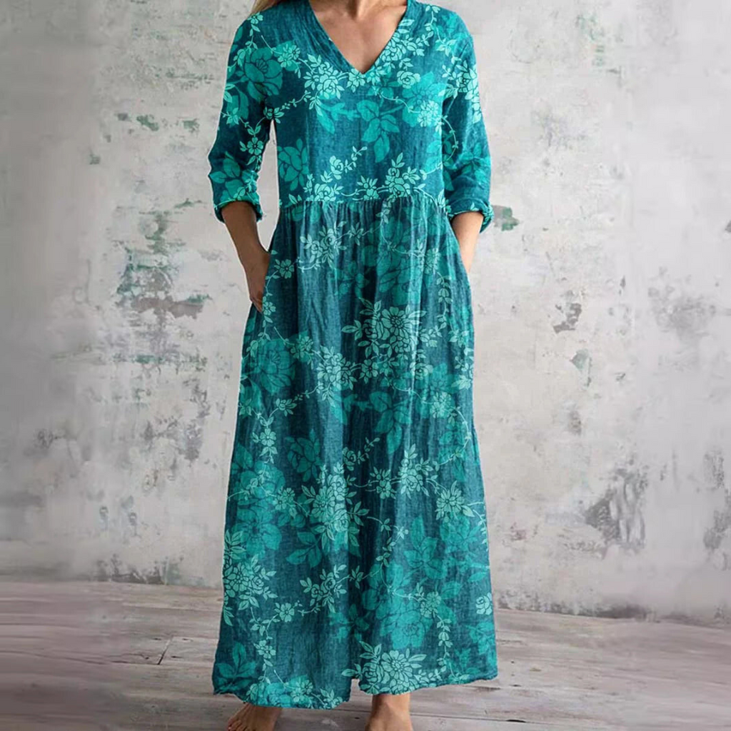 Albane | White Summer Dresses For Women V-Neck Floral Day Dress
