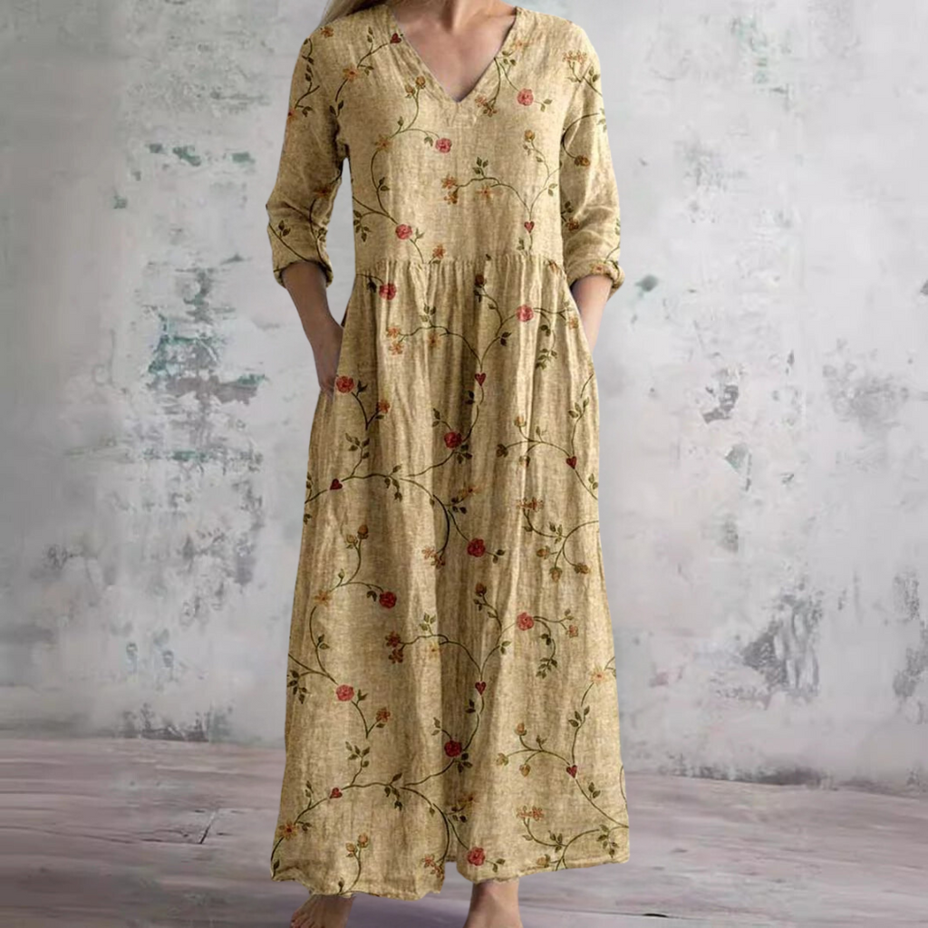 Albane | White Summer Dresses For Women V-Neck Floral Day Dress