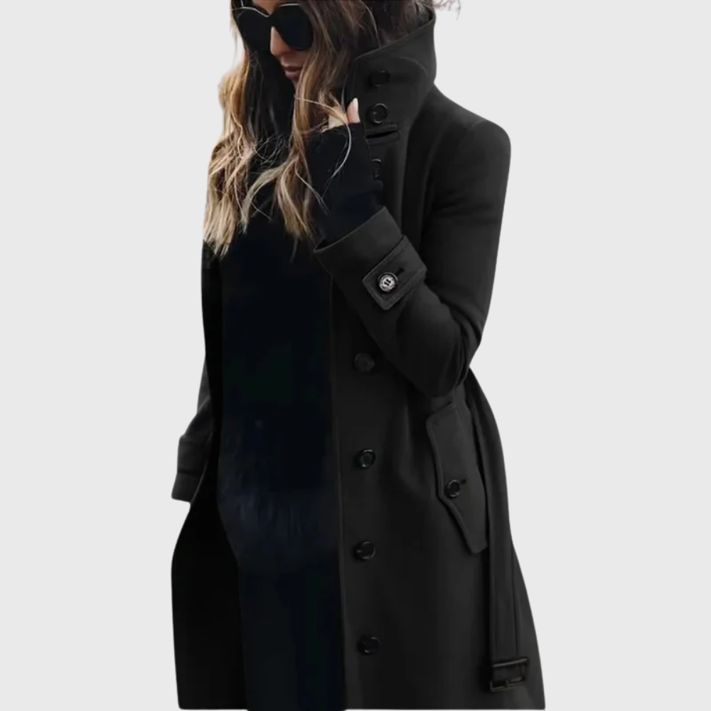 Tatiana | Black Longline Puffer Winter Coat For Women — Black