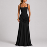 Yolanda | Elegant Ruched Maxi Dresses For Women Square Neck