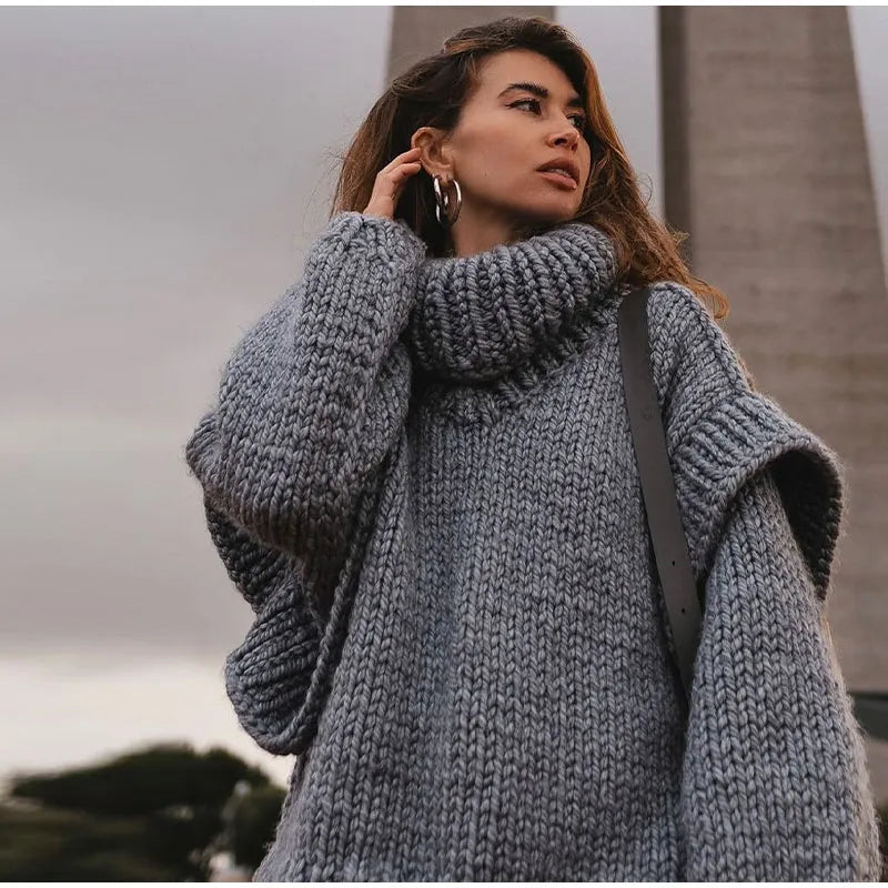Amandine | Chunky Knit Turtleneck Roll Neck Jumper Sweater