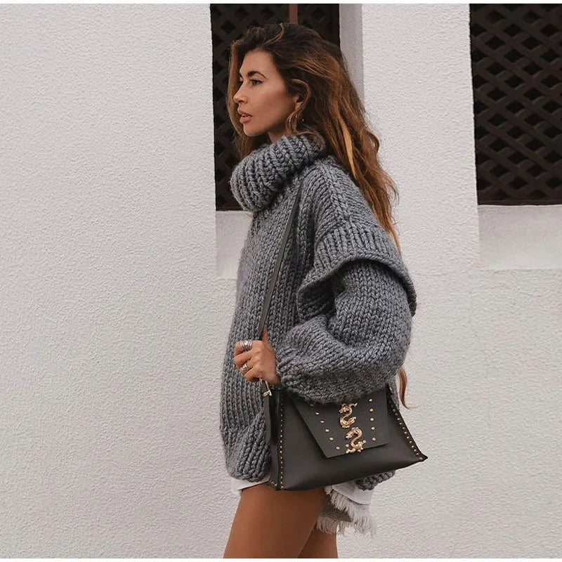 Amandine | Chunky Knit Turtleneck Roll Neck Jumper Sweater
