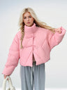 Dominique | Cropped Leather Jacket With Bow Detail For Winter