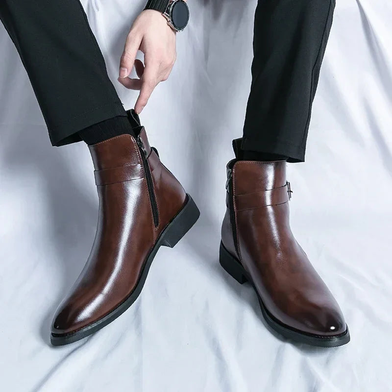 Lavinia | Dressy Black Brown Ankle Chelsea Boots For Women