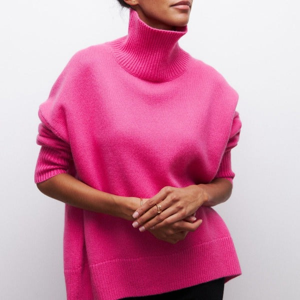 Isadora | Oversized Knitted Roll Neck Jumper