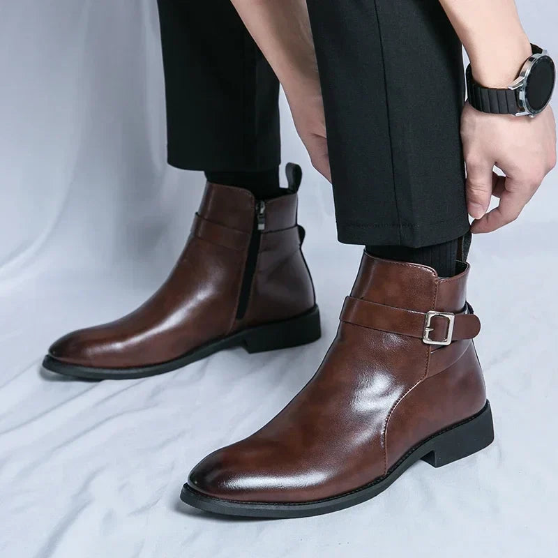 Lavinia | Dressy Black Brown Ankle Chelsea Boots For Women