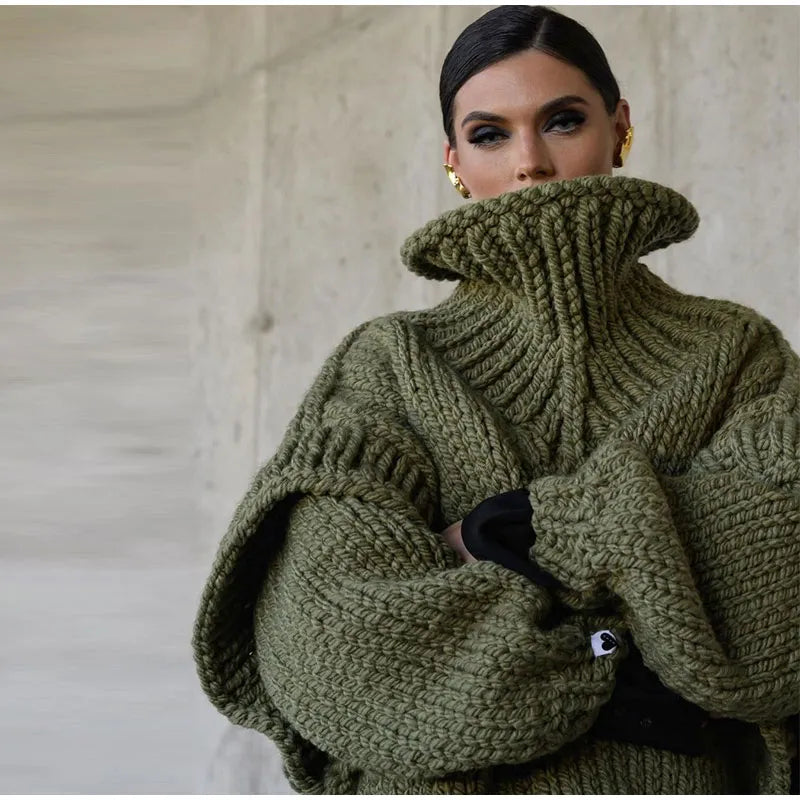 Amandine | Chunky Knit Turtleneck Roll Neck Jumper Sweater