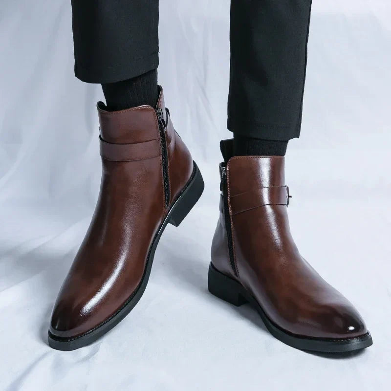 Lavinia | Dressy Black Brown Ankle Chelsea Boots For Women