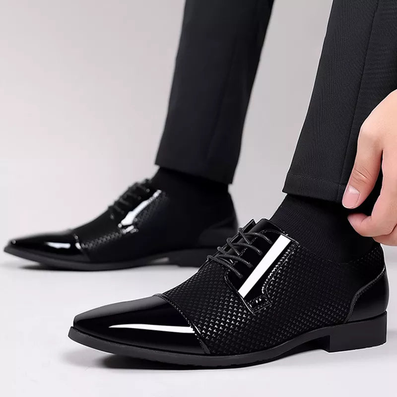Capucine | Sexy Lace-Up Wedding Dress Shoes With Contrast Detail — Black