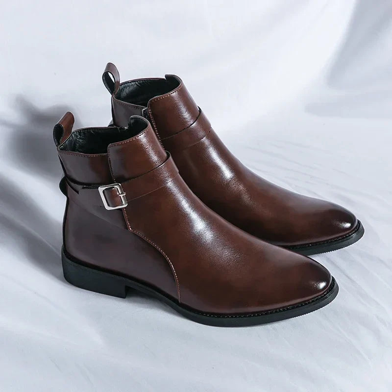 Lavinia | Dressy Black Brown Ankle Chelsea Boots For Women — Brown