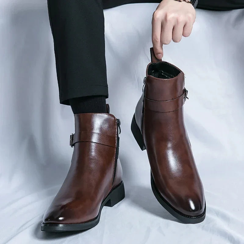Lavinia | Dressy Black Brown Ankle Chelsea Boots For Women