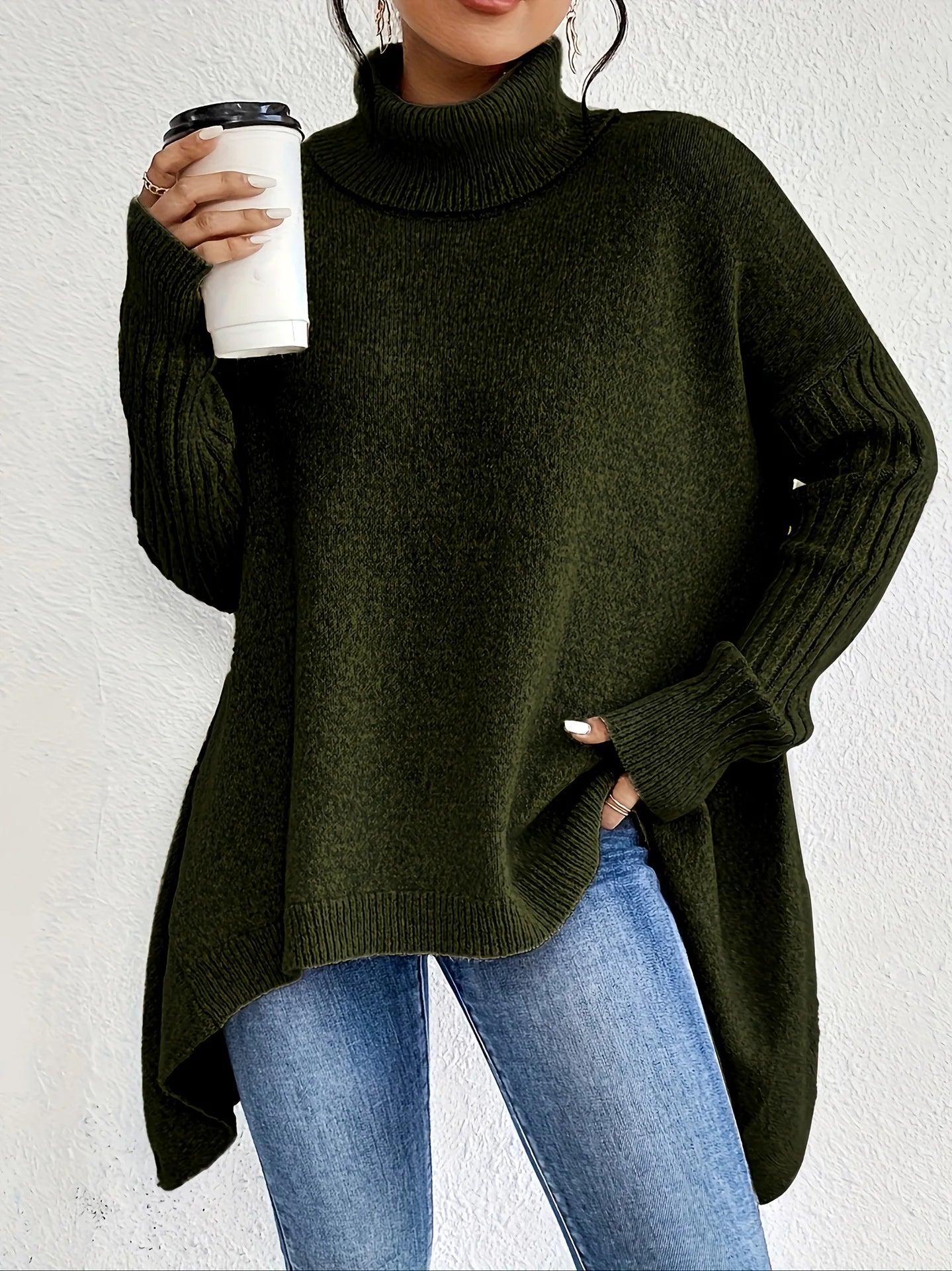 Constance | Oversized Asymmetric Turtleneck Sweater