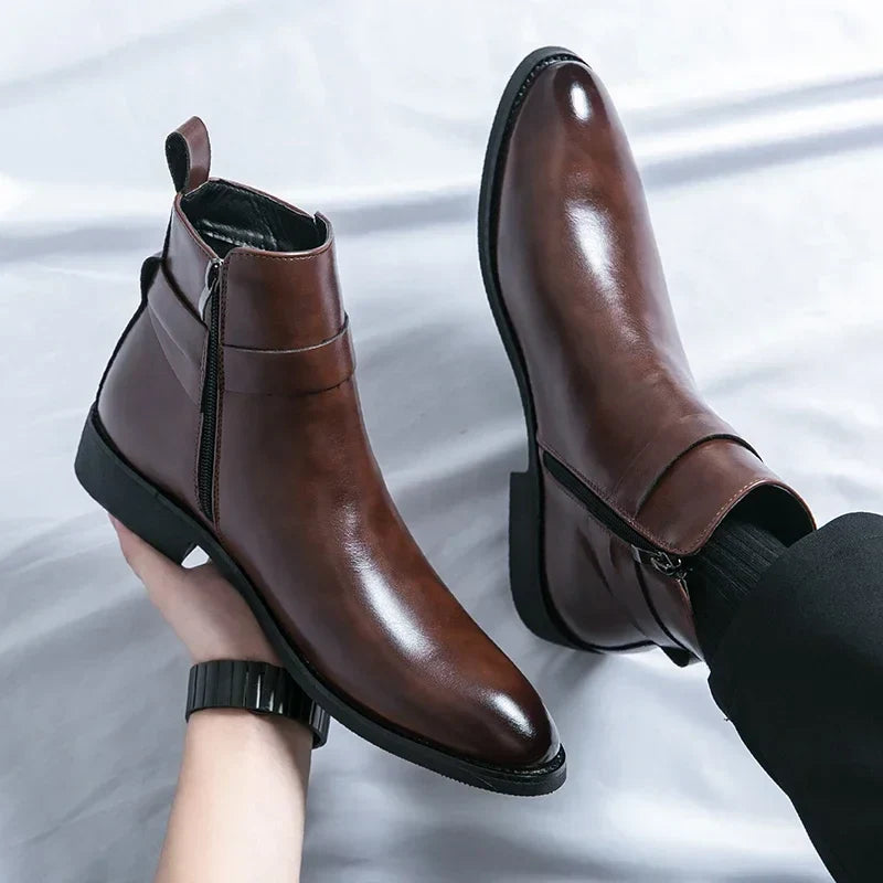 Lavinia | Dressy Black Brown Ankle Chelsea Boots For Women
