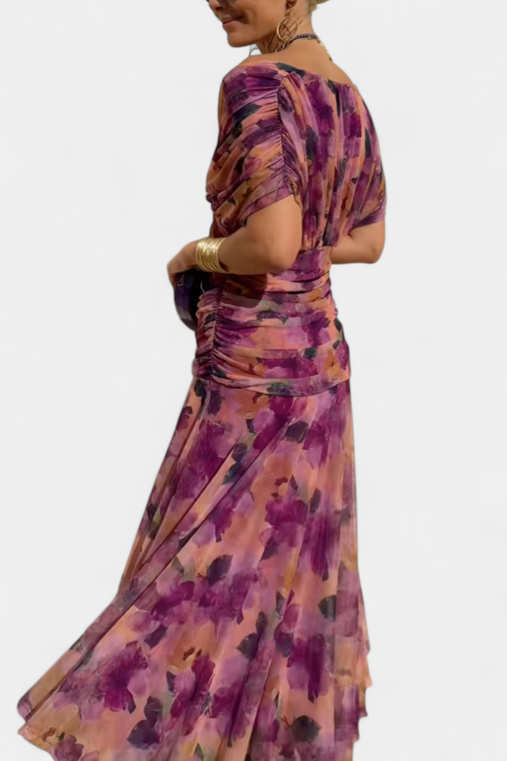 Isolde | Women Lace Overlay Drape Evening Wedding Guest Dress