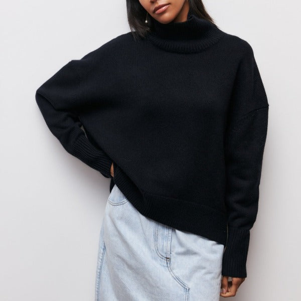 Isadora | Oversized Knitted Roll Neck Jumper