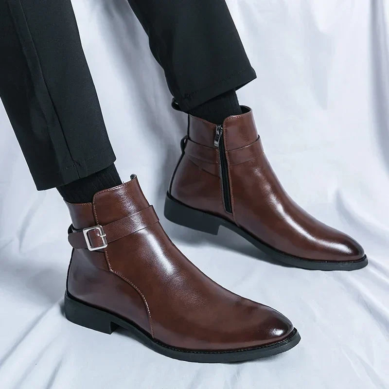Lavinia | Dressy Black Brown Ankle Chelsea Boots For Women