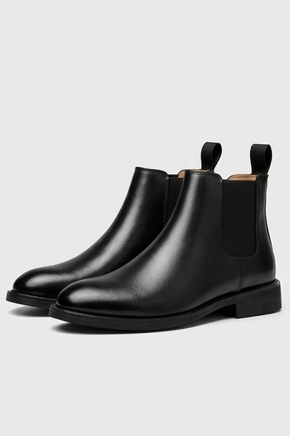 Hugo | Black Suede Leather Chelsea Ankle Boots Smart Casual — Leather Black