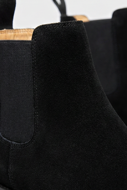 Hugo | Black Suede Leather Chelsea Ankle Boots Smart Casual