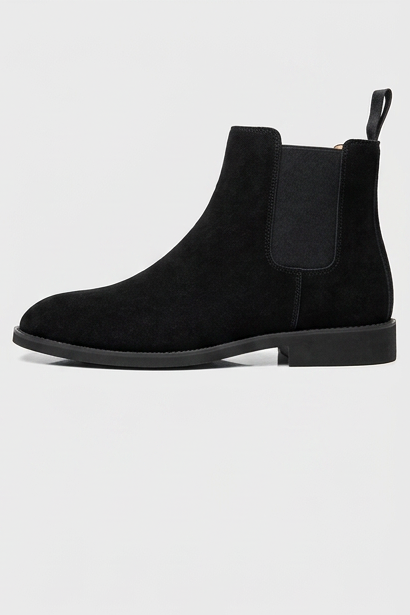 Hugo | Black Suede Leather Chelsea Ankle Boots Smart Casual