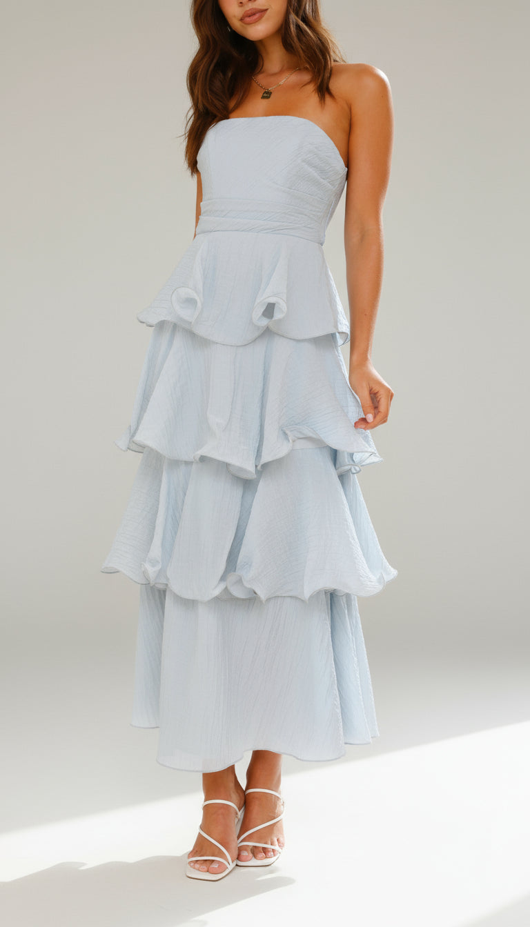 Octavia | Spring Summer Maxi Wedding Guest Dresses Elegant — Blue