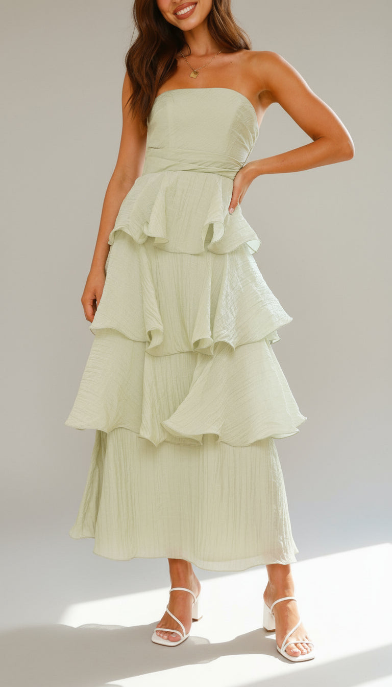 Octavia | Spring Summer Maxi Wedding Guest Dresses Elegant — Green