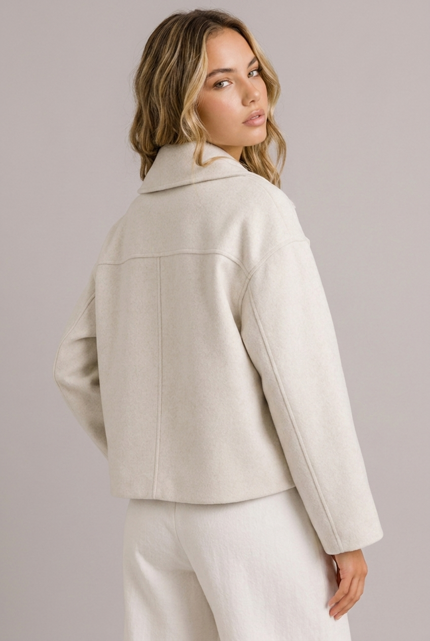 Aurelia | Cropped Black Puffer Blazer Jacket in Faux Leather