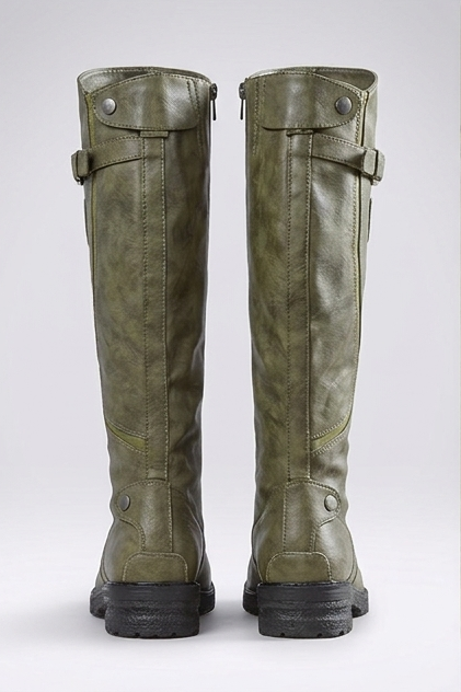 Zelie | Tall Knee High Wide Fit Leather Boots with Buckle