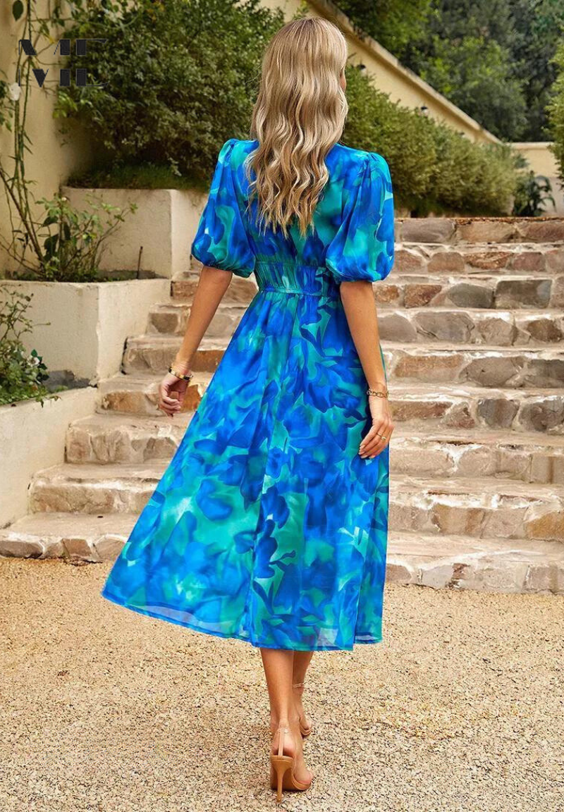Yolanda | Floral Puff Sleeve Mini Dress Summer Occasion