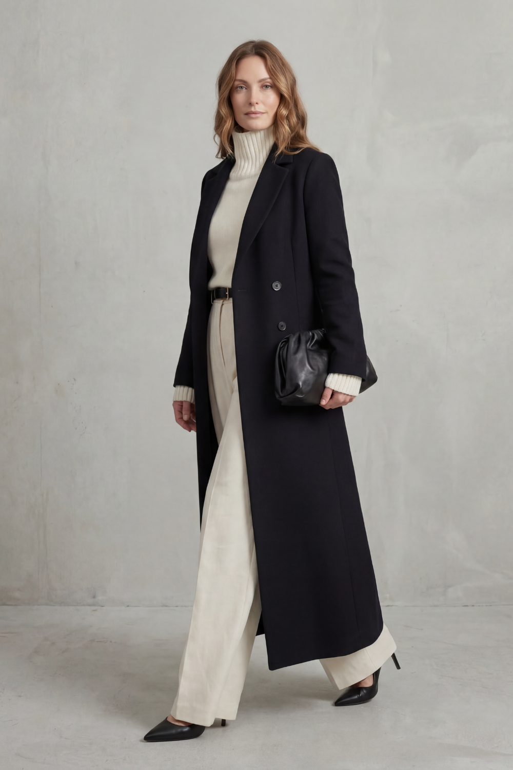 Odette | Longline Pink Camel Wool Coat For Winter Elegance