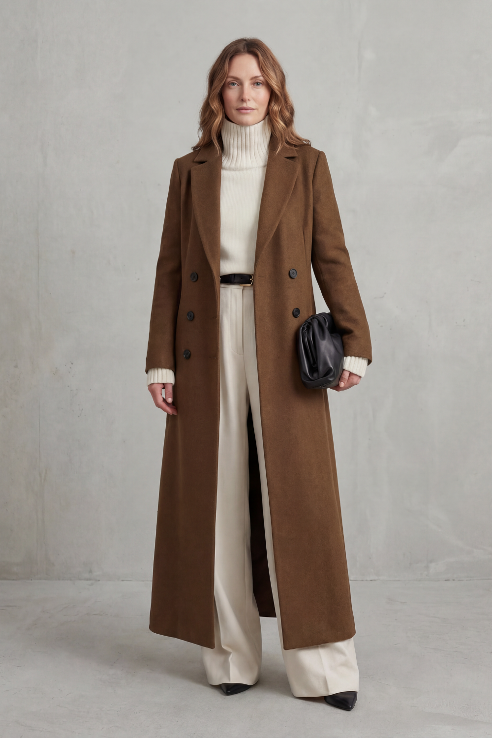 Odette | Longline Pink Camel Wool Coat For Winter Elegance