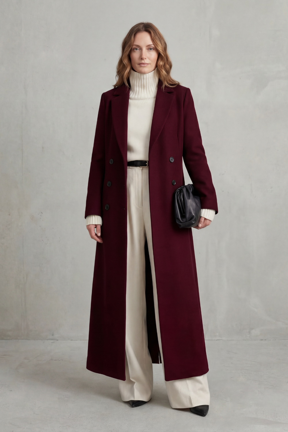 Odette | Longline Pink Camel Wool Coat For Winter Elegance