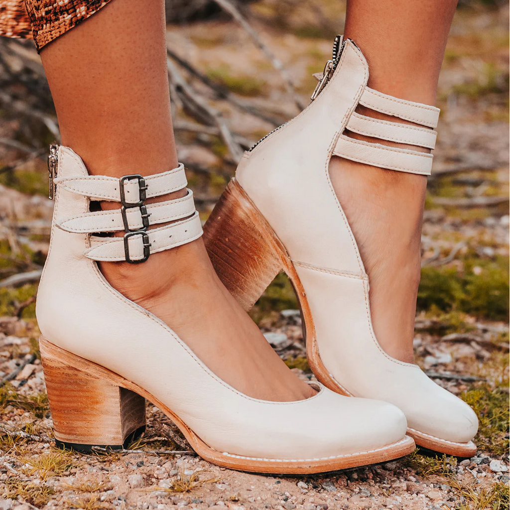 Ophelia | Blue Strappy Heels Vintage Ankle Strap Sandals