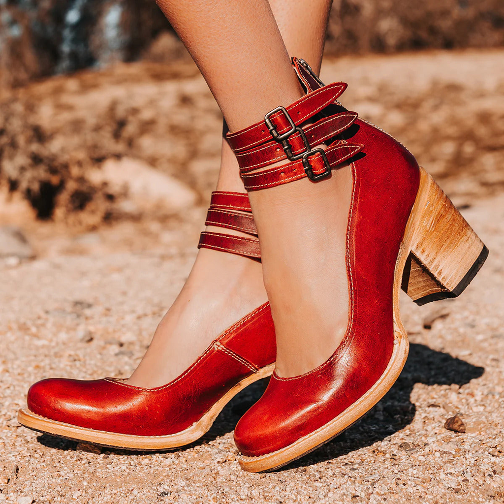 Ophelia | Blue Strappy Heels Vintage Ankle Strap Sandals