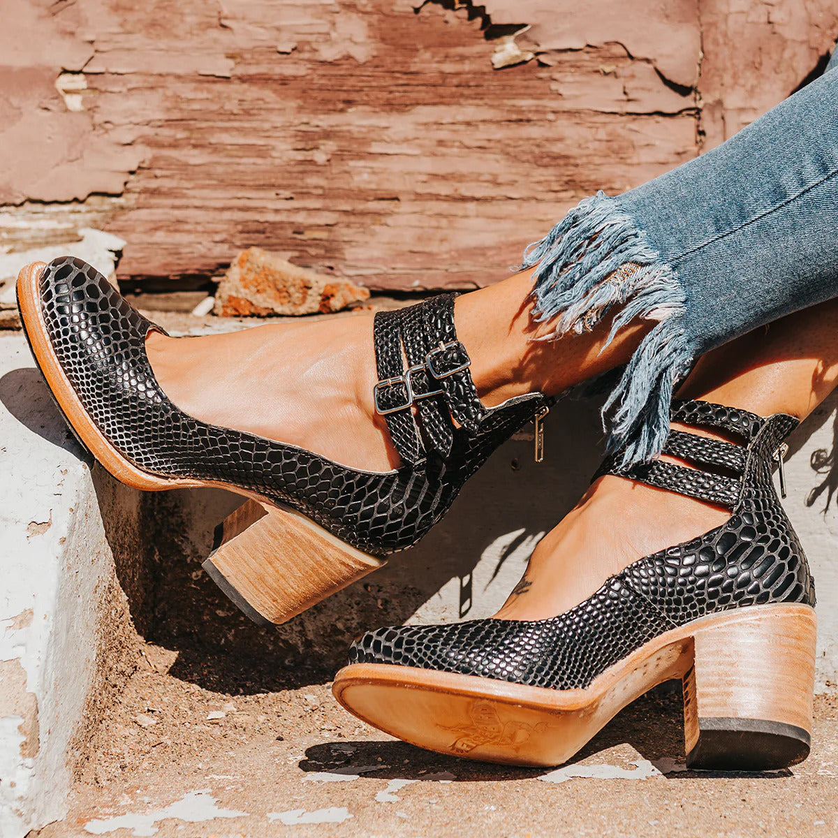 Ophelia | Blue Strappy Heels Vintage Ankle Strap Sandals