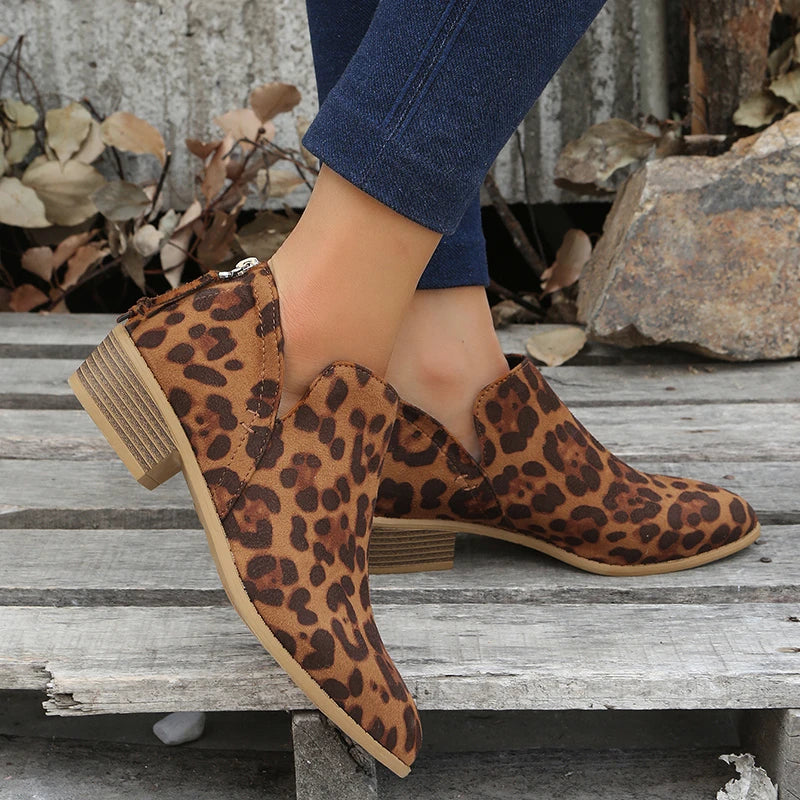 Dominique | Chunky Black Block Heeled Ankle Boots For Women
