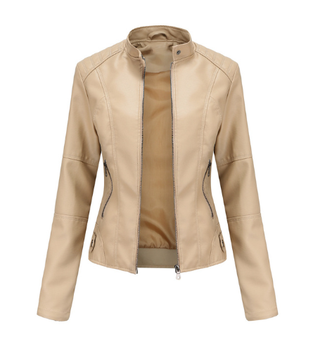 Clemence | Faux Leather Biker Jacket Fur Collar Motorcycle