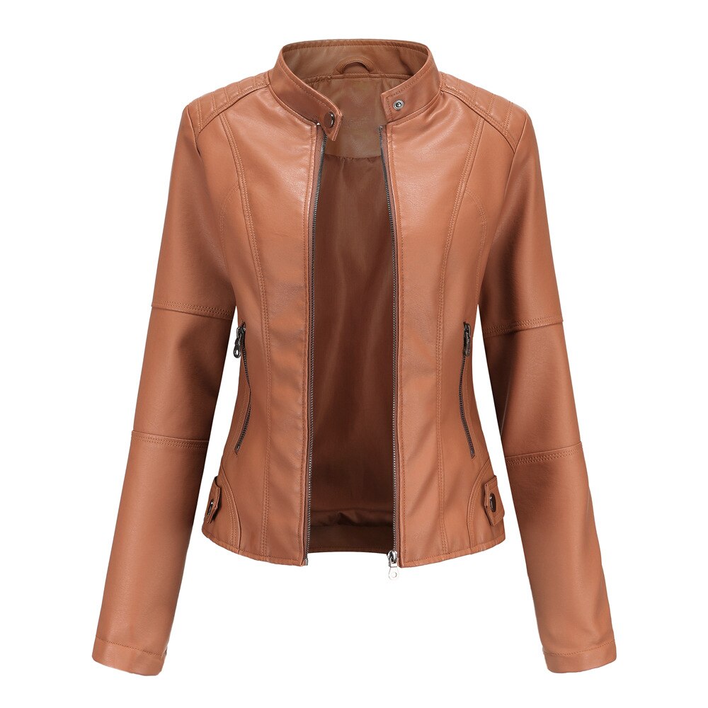 Clemence | Faux Leather Biker Jacket Fur Collar Motorcycle