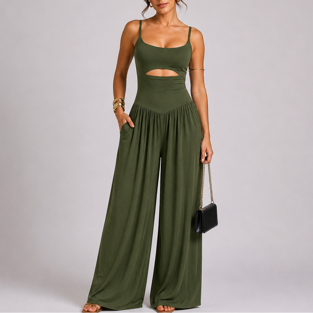 Sabine | Wide Leg Jumpsuit Casual Cut Out Tie Back
