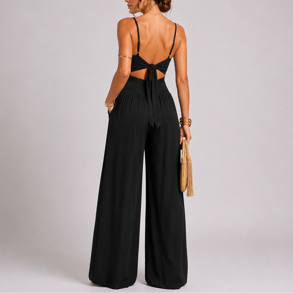 Sabine | Wide Leg Jumpsuit Casual Cut Out Tie Back