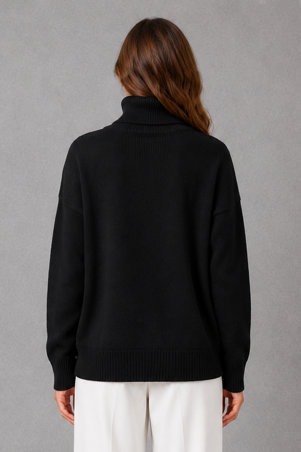 Rosanna | High Neck Turtleneck Knit Jumper Sweater V Relaxed