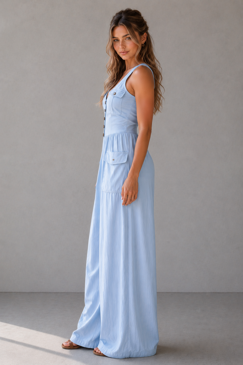 Cordelia | Wide Leg Casual Jumpsuit With Pockets