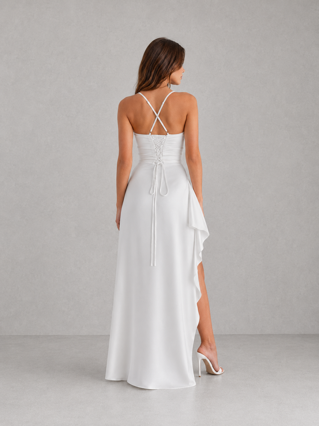 Ninon | Plus Size Evening Dresses Draped Satin Maxi Gown