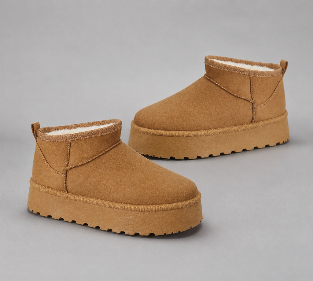 Flavie | Warm Fur Lined Platform Winter Snow Boots — Brown