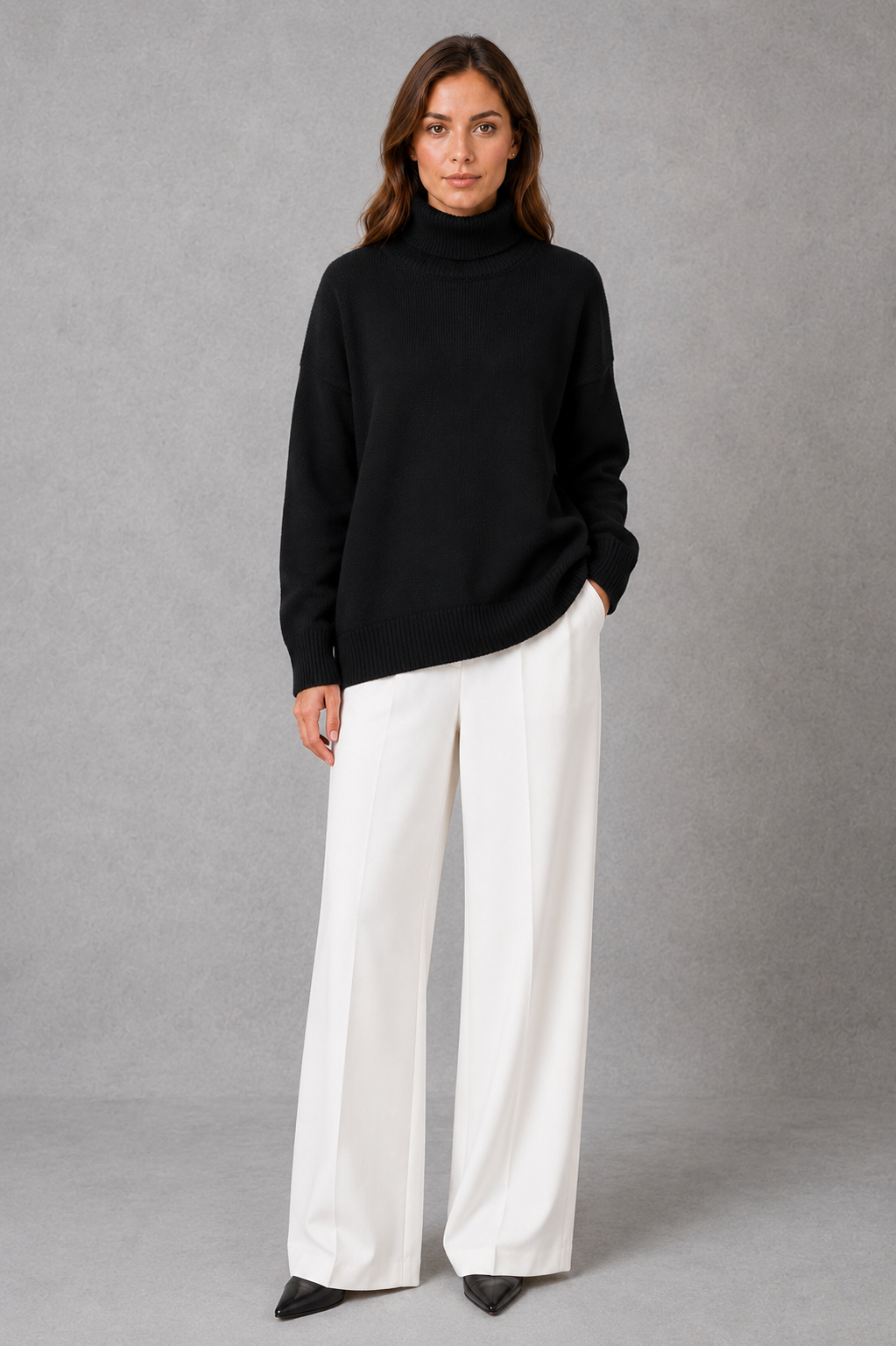 Rosanna | High Neck Turtleneck Knit Jumper Sweater V Relaxed