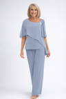 Thalia | Elegant Navy Two-Piece Office Attire For Women